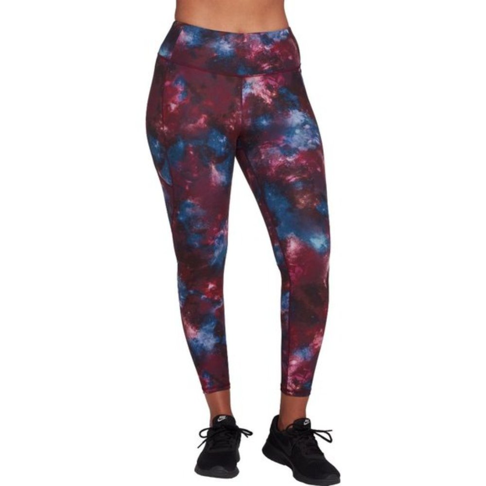 Calia Energize Printed 7/8 Winter Sky Burgundy Leggings